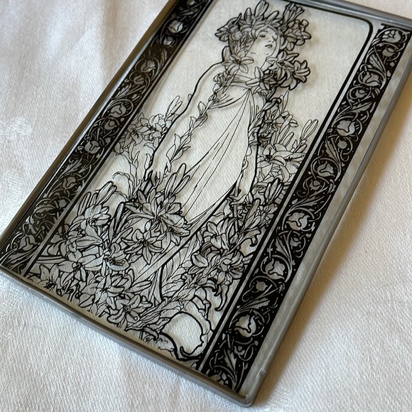 Art Nouveau style glass display part panel 6” x 4” Women bathing - Picture 6 of 7